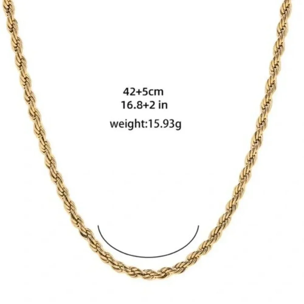 NEW TWISTED 18K GOLD CHAIN NECKLACE, NICE NECKLACE, CUTE NECKLACE - Picture 5 of 5